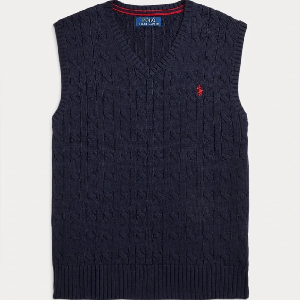 Polo by Ralph Lauren Charcoal Cable Knit Sweater Vest